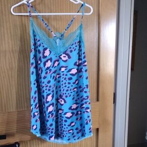 Stylish Blue Leopard Print Tank Top